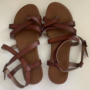 Strappy brown sandals